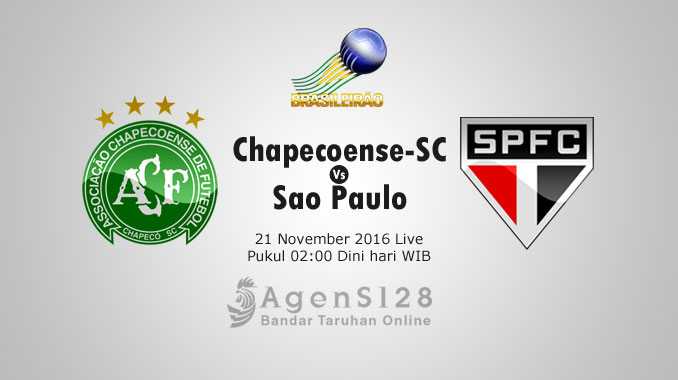 Prediksi Skor Chapecoense-SC vs Sao Paulo 21 Nov 2016