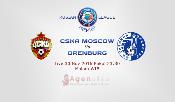 Prediksi Skor CSKA Moscow vs Orenburg 30 Nov 2016