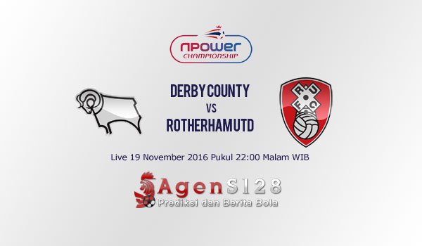 Prediksi Skor Derby County vs Rotherham United 19 Nov 2016