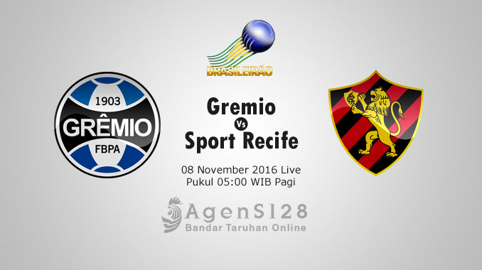 Prediksi Skor Gremio vs Sport Recife 8 Nov 2016