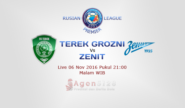 Prediksi Skor Terek Grozni vs Zenit Petersburg 6 Nov 2016