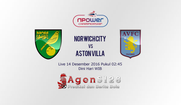 Prediksi Skor Norwich City vs Aston Villa 14 Des 2016